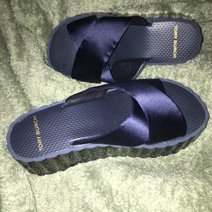 Tory Burch Scallop Leather Wedges Slide